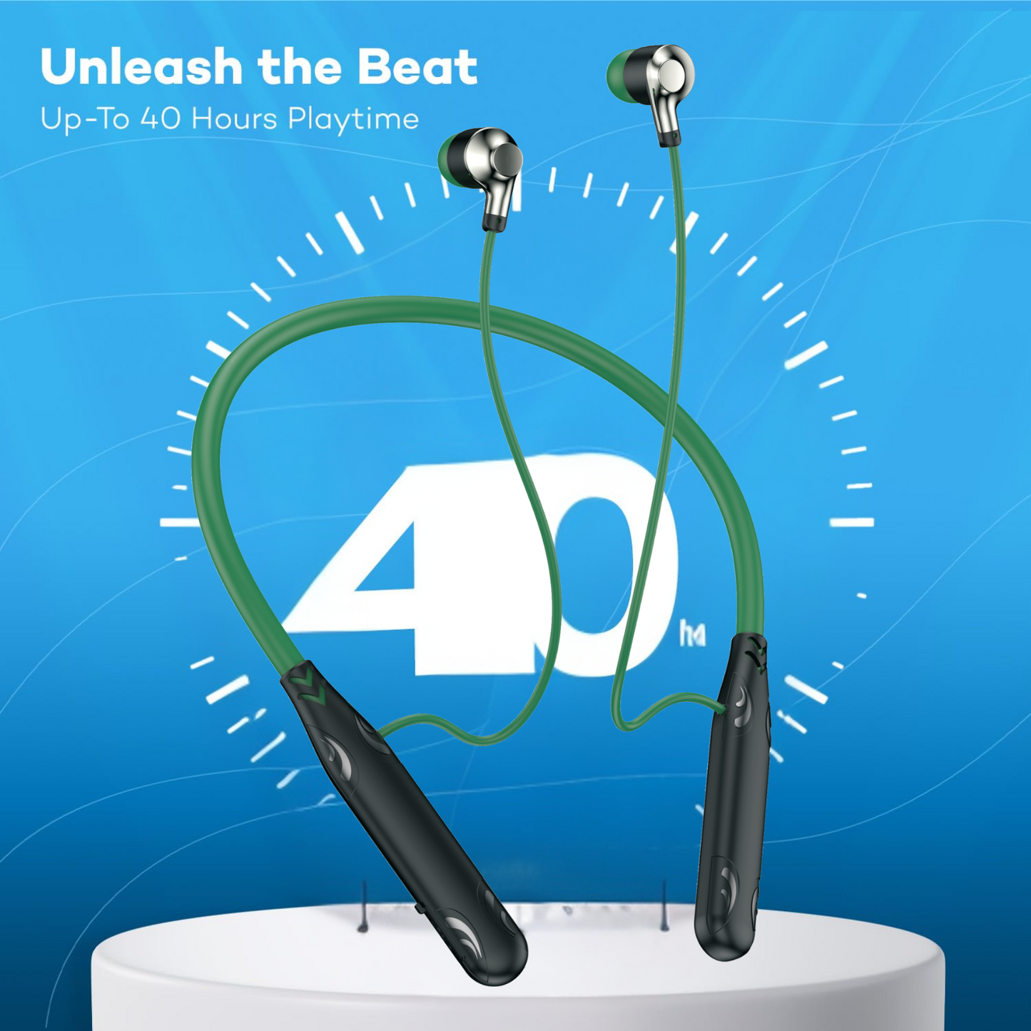 Neckband 250h standby High-Performance Wireless Headphone Magnetic Neckband 200mAh Bluetooth (Black, True Wireless)