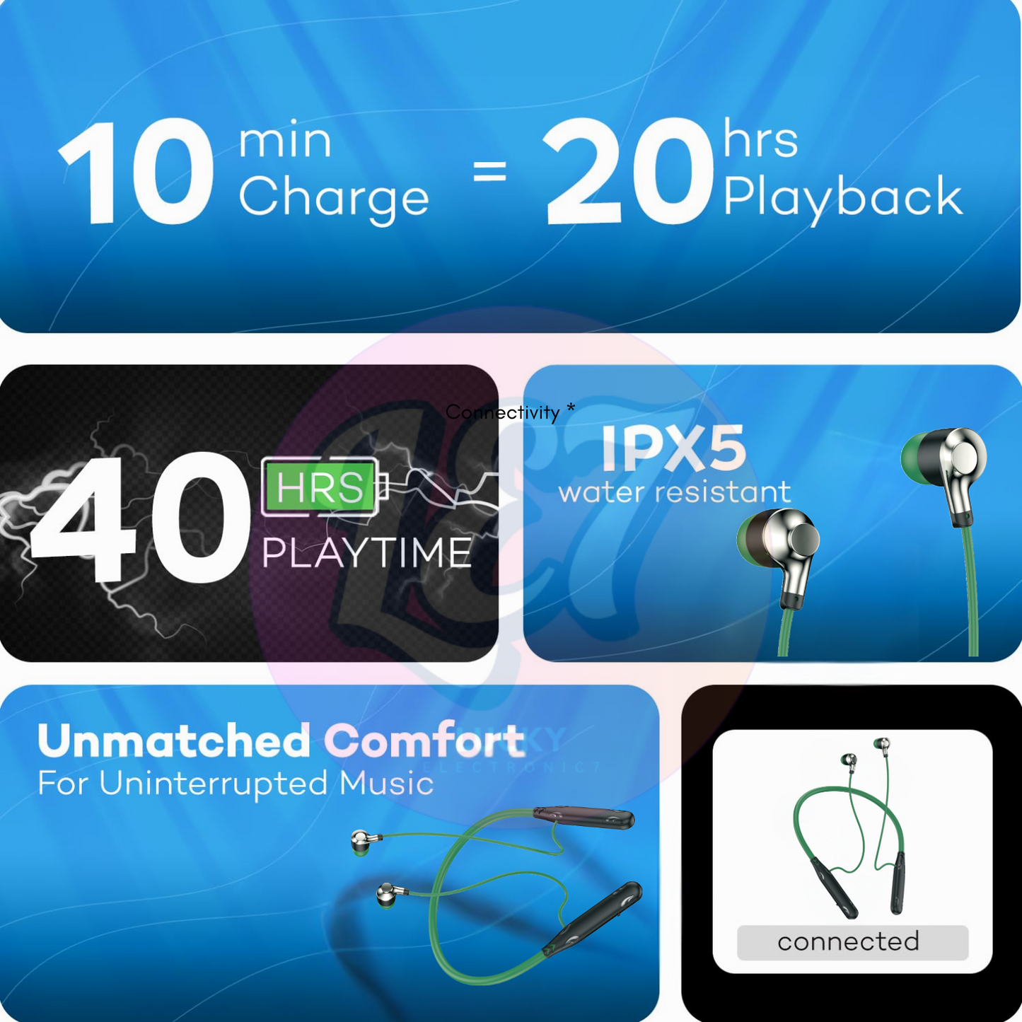 Neckband 250h standby High-Performance Wireless Headphone Magnetic Neckband 200mAh Bluetooth (Black, True Wireless)
