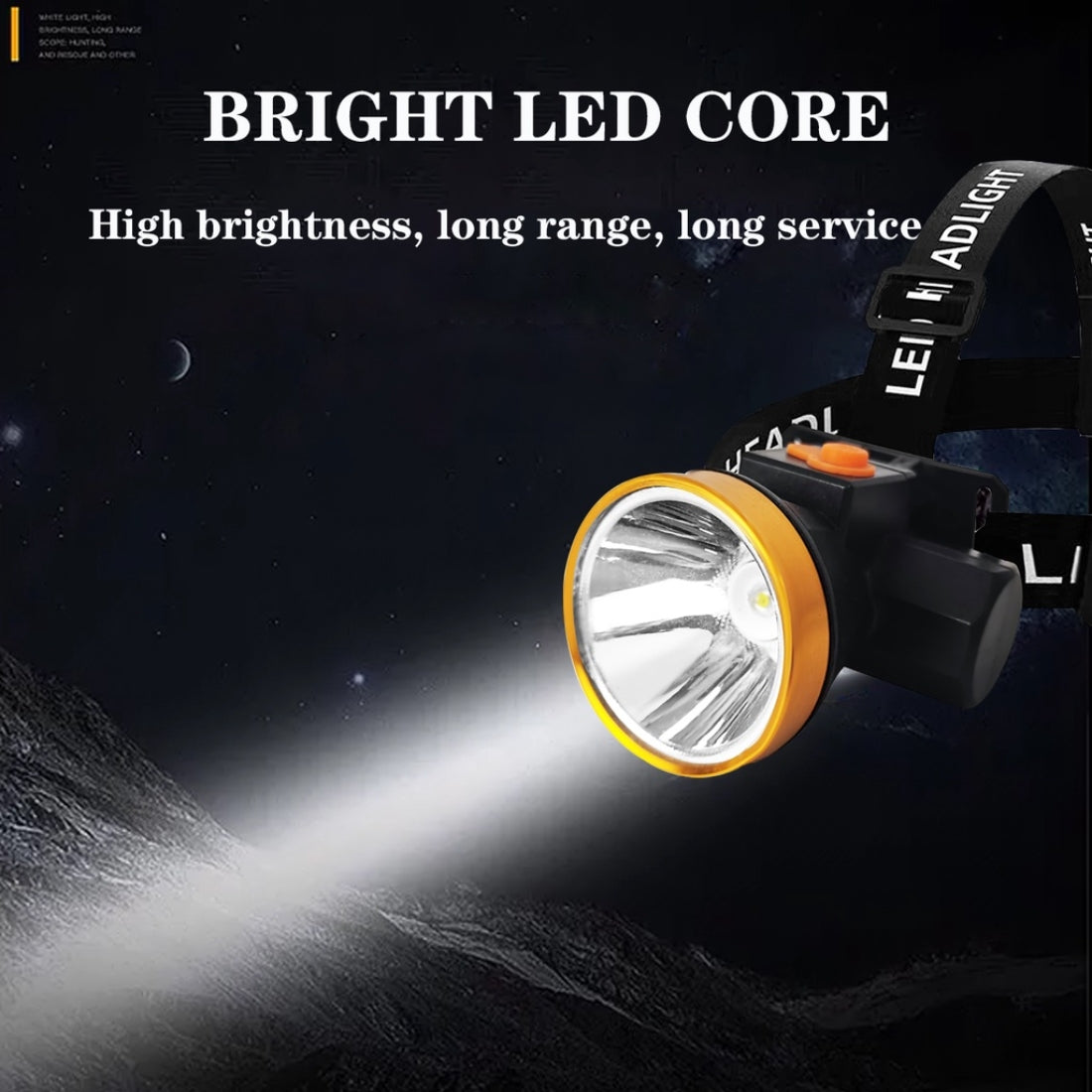 🔦 75W Rechargeable Head Torch with Long-Range Laser Beam & Adjustable Strap ⚡