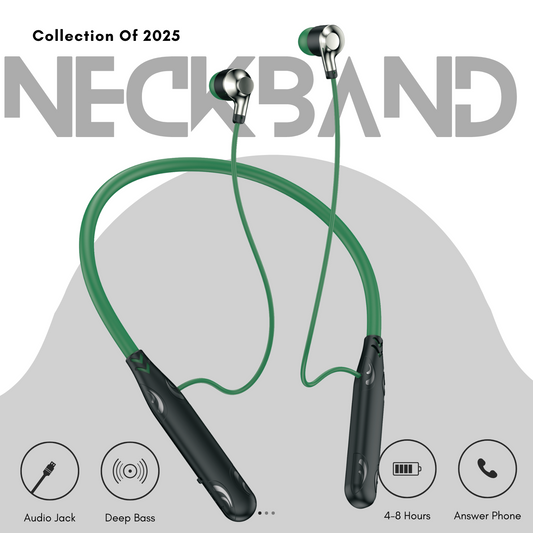 Neckband 250h standby High-Performance Wireless Headphone Magnetic Neckband 200mAh Bluetooth  (Black, True Wireless)